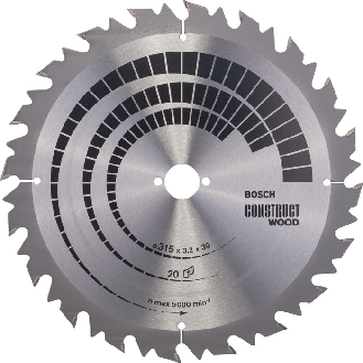Kreissägeblt AD 315mm Z.20 WZ Bohr.30mm Schnitt-B.3,2mm HM-Beschreibung lesen