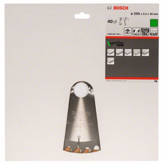 Kreissägeblt Optiline Wood AD 250mm Z.40 WZ Bohr.30mm Schnitt-B.3,2mm-Beschreibung lesen