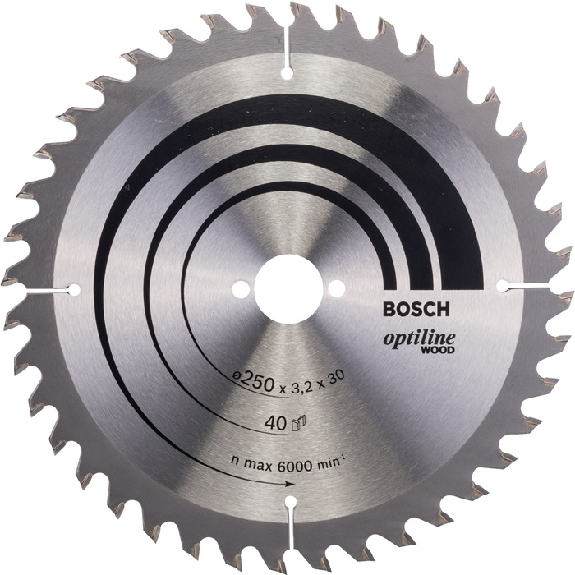 Kreissägeblt Optiline Wood AD 250mm Z.40 WZ Bohr.30mm Schnitt-B.3,2mm-Beschreibung lesen