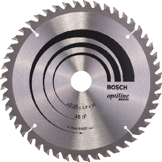 Kreissägeblt Optiline Wood AD 235mm Z.48 WZ Bohr.30mm Schnitt-B.2,8mm HM-Beschreibung lesen