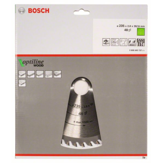 Kreissägeblt Optiline Wood AD 235mm Z.48 WZ Bohr.30mm Schnitt-B.2,8mm HM-Beschreibung lesen