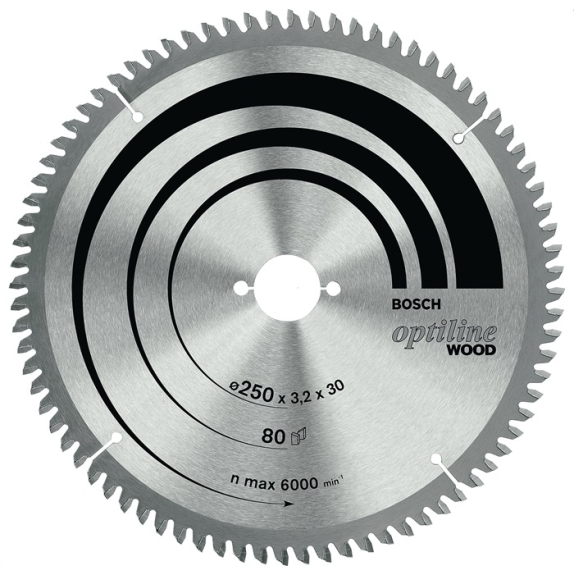 Kreissägeblt AD 250mm Z.80 WZ/N Bohr.30mm Schnitt-B.3,2mm HM-Beschreibung lesen