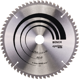 Kreissägeblt Optiline Wood AD 254mm Z.60 WZ/N Bohr.30mm Schnitt-B.2,0mm-Beschreibung lesen