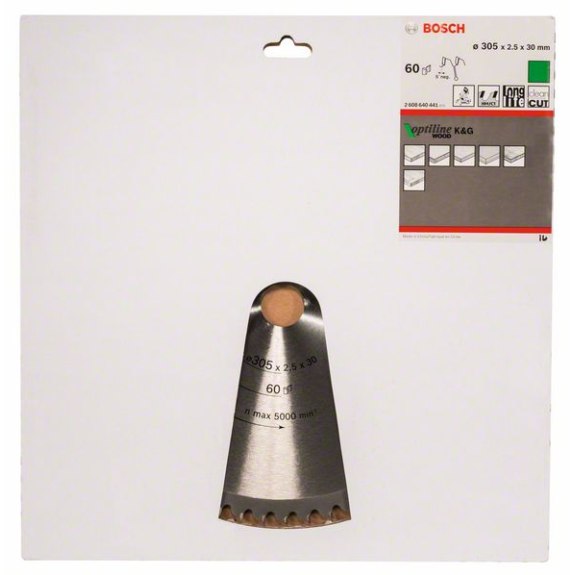Kreissägeblt Optiline Wood AD 305mm Z.60 WZ/N Bohr.30mm Schnitt-B.2,5mm Kreissägeblt Optiline Wood AD 305mm Z.60 WZ/N Bohr.30mm Schnitt-B.2,5mm-Beschreibung lesen