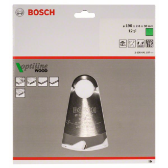 Kreissägeblt Optiline Wood AD 190mm Z.12 WZ Bohr.30mm Schnitt-B.2,6mm HM-Beschreibung lesen