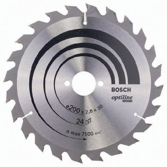 Lame de scie circulaire Optiline Wood AD 200mm Z.24 WZ perçage 30mm largeur de coupe 2,8mm-Leggi tutto