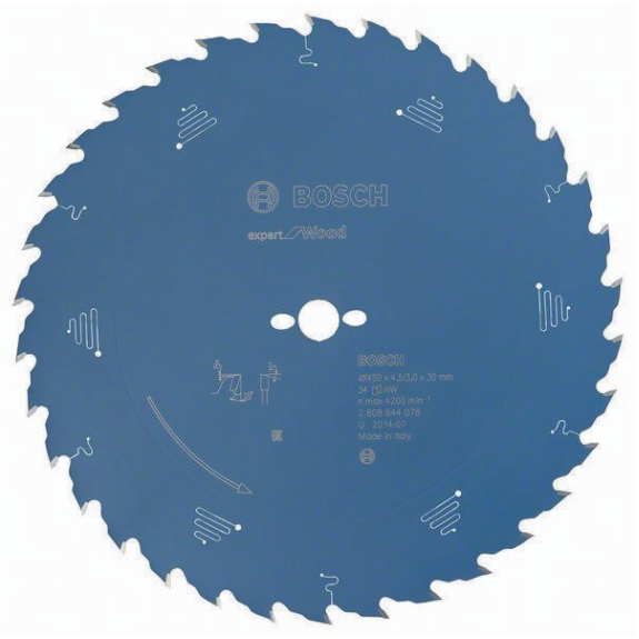 Kreissägeblt Expert for Wood AD 450mm Z.34 WZ Bohr.30mm Schnitt-B.4,5mm-Beschreibung lesen