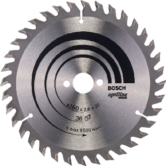 Kreissägeblt Optiline Wood AD 160mm Z.36 WZ Bohr.20mm Schnitt-B.2,6mm-Beschreibung lesen