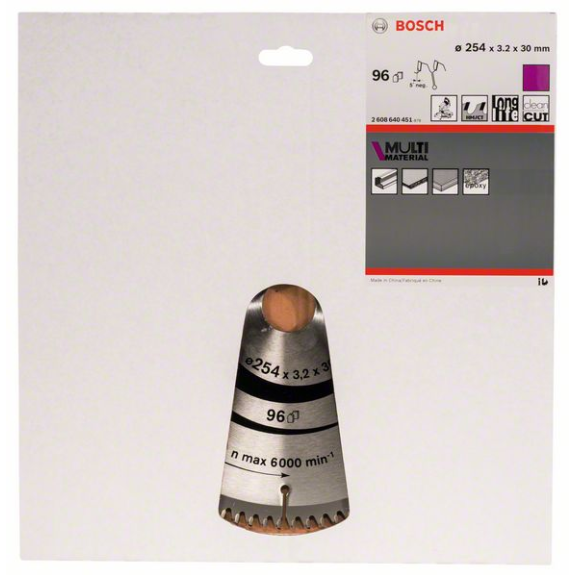 Kreissägeblt AD 254mm Z.96 HLTCG Bohr.30mm Schnitt-B.3,2mm HM-Beschreibung lesen