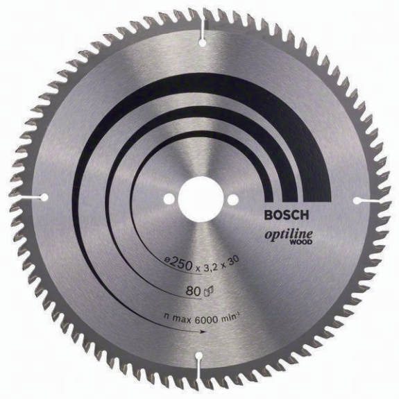 Kreissägeblt Optiline Wood AD 250mm Z.80 VW Bohr.30mm Schnitt-B.3,2mm-Beschreibung lesen