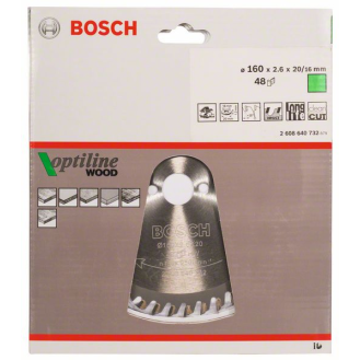 Kreissägeblt Optiline Wood AD 160mm Z.48 WZ Bohr.20mm Schnitt-B.2,6mm-Beschreibung lesen