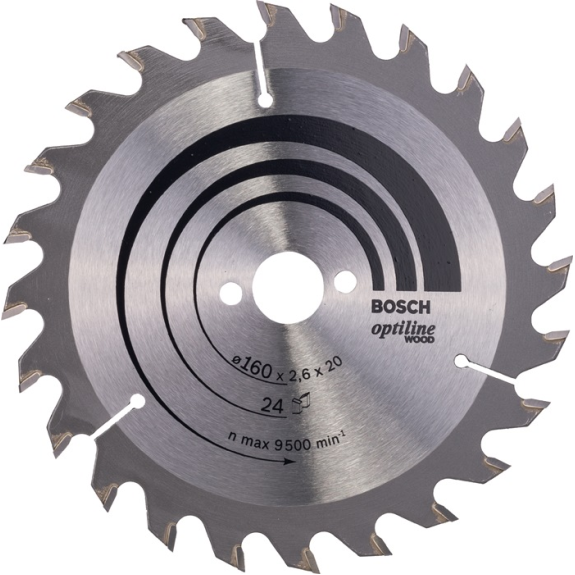 Kreissägeblt Optiline Wood AD 160mm Z.24 WZ Bohr.20mm Schnitt-B.2,6mm Kreissägeblt Optiline Wood AD 160mm Z.24 WZ Bohr.20mm Schnitt-B.2,6mm-Beschreibung lesen