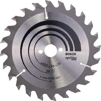 Kreissägeblt Optiline Wood AD 160mm Z.24 WZ Bohr.20mm Schnitt-B.2,6mm-Beschreibung lesen