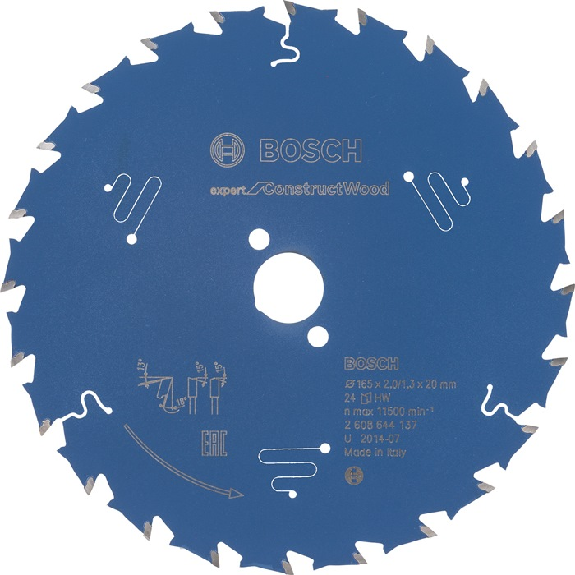 Kreissägeblt AD 165mm Z.24 WZ Bohr.20mm Schnitt-B.2mm HM-Beschreibung lesen