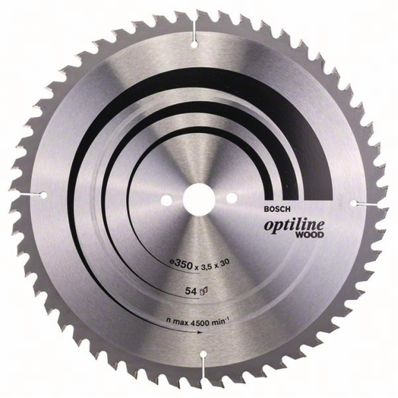 Lame de scie circulaire Optiline Wood AD 350mm Z.54 WZ largeur de coupe 3,5mm-Lire la description
