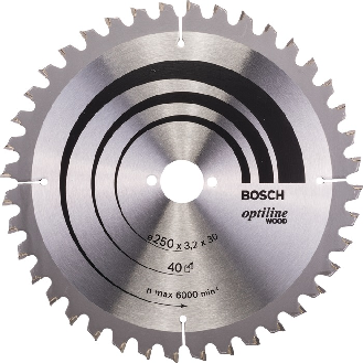 Kreissägeblt Optiline Wood AD 250mm Z.40 WZ/N Bohr.30mm Schnitt-B.3,2mm-Beschreibung lesen