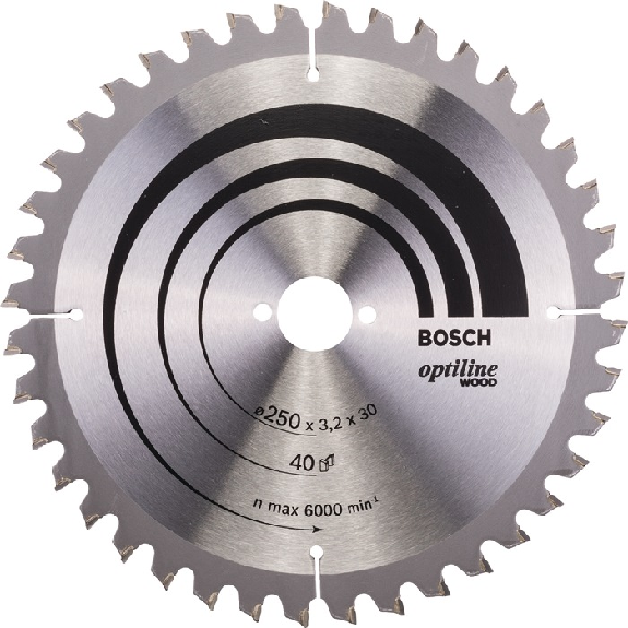 Kreissägeblt Optiline Wood AD 250mm Z.40 WZ/N Bohr.30mm Schnitt-B.3,2mm-Beschreibung lesen