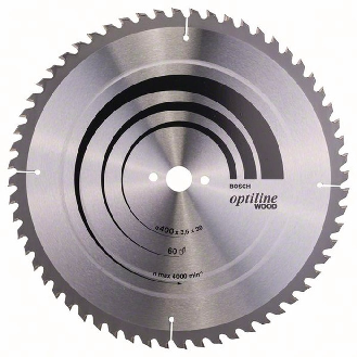 Kreissägeblt Optiline Wood AD 400mm Z.60 WZ Schnitt-B.3,5mm-Beschreibung lesen