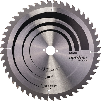 Kreissägeblt Optiline Wood AD 315mm Z.48 WZ Bohr.30mm Schnitt-B.3,2mm HM-Beschreibung lesen