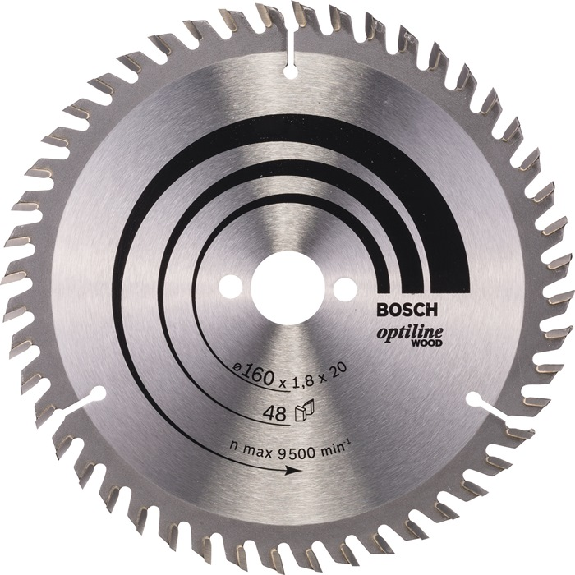 Kreissägeblt Optiline Wood AD 160mm Z.48 WZ Bohr.20mm Schnitt-B.1,8mm HM-Beschreibung lesen