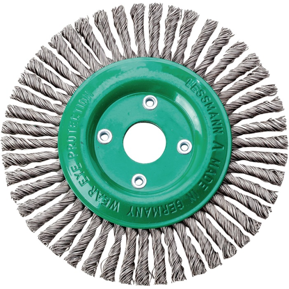 Rundbürste D.125mm Bohr.Drahtstärke 0,5mm VA 6mm 15000min-¹-Beschreibung lesen