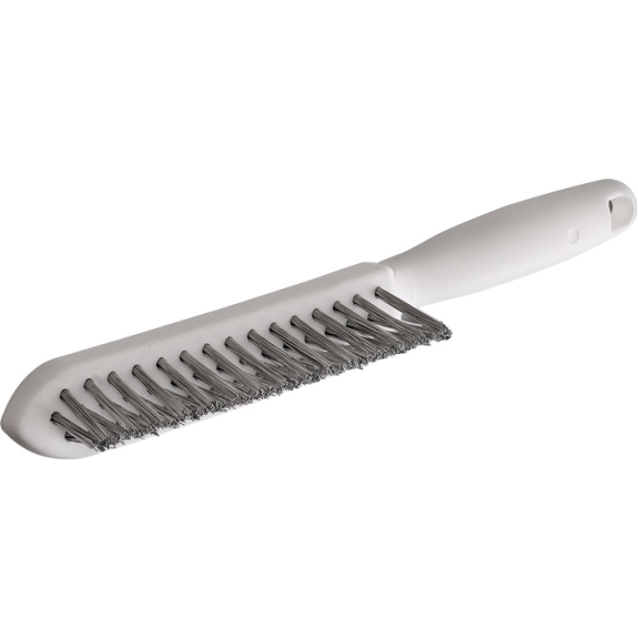 Kehlnahtbürste L.290mm 0,35mm VA-Stahldraht gewellt 3-reihig Kehlnahtbürste L.290mm 0,35mm VA-Stahldraht gewellt 3-reihig-Beschreibung lesen