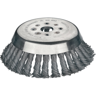 Kegelbürste D.180mm Drahtstärke 0,5mm STA 14mm Bohr.20mm 8000min-¹-Beschreibung lesen