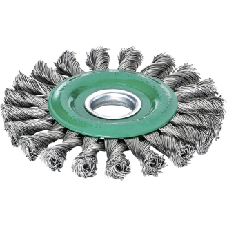 Zopfrundbürste D.125mm Bohr.Drahtstärke 0,5mm VA 14mm 12500min-¹-Beschreibung lesen