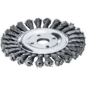 Zopfrundbürste D.115mm Bohr.Drahtstärke 0,5mm STA 14mm 12500min-¹-Beschreibung lesen