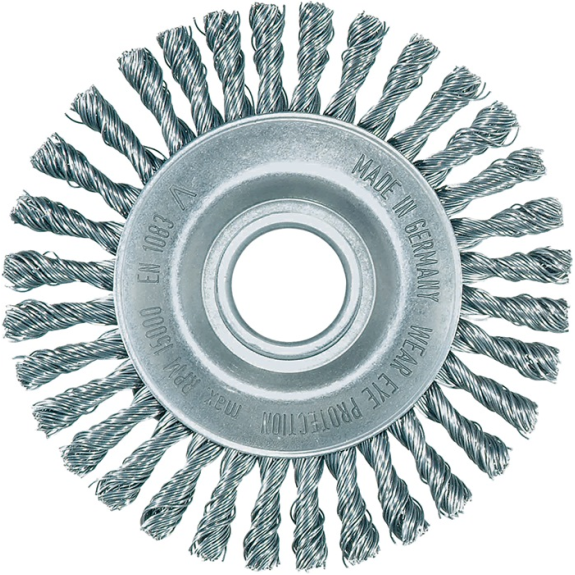 Rundbürste D.115mm Bohr.Drahtstärke 0,5mm STA 6mm 15000min-¹ Rundbürste D.115mm Bohr.Drahtstärke 0,5mm STA 6mm 15000min-¹-Beschreibung lesen