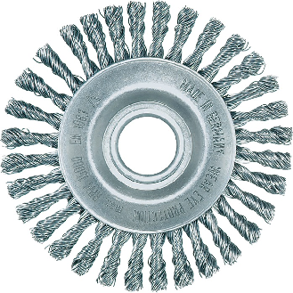 Rundbürste D.115mm Bohr.Drahtstärke 0,5mm STA 6mm 15000min-¹-Beschreibung lesen