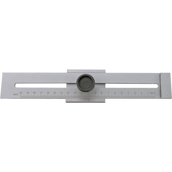 Jauge de marquage 0-300 mm en INOX, échelle chromée mate et bord trempé-Leggi tutto