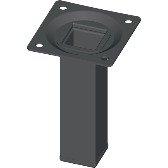 Möbelfuß schwarz RAL 9005 25x25mm H.200mm Plte-Beschreibung lesen