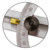 Universal-Winkelmessgerät mit Zusatzwinkel für kleinere Winkel 4x90° mit Messuhr und Schiene 150+300mm