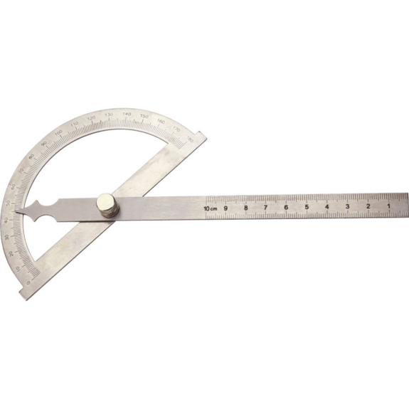 Gradmesser 0-180° und Abmessung 80x120mm, Schiene mit mm-Skalierung-Beschreibung lesen