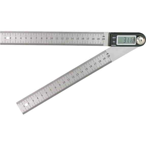Angle de réglage numérique avec échelle en mm 0-180°, longueur 200 mm-Leggi tutto