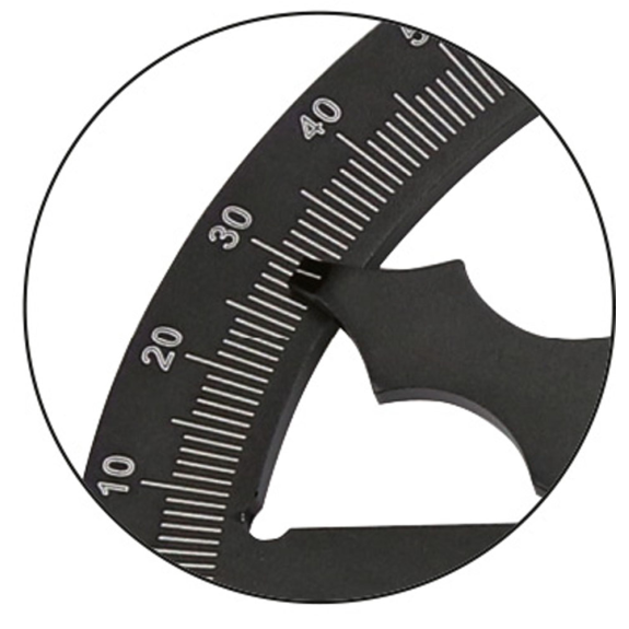 Universal-Winkelmessgerät mit Zusatzwinkel für kleinere Winkel 4x90° mit Lupe und Schiene 200mm-Beschreibung lesen