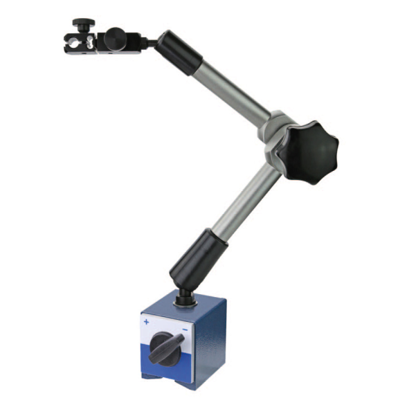 Magnet-Messstativ mit mechanischer Zentralklemmung Fuß 61x50x55, M8 und Höhe 430mm-Beschreibung lesen