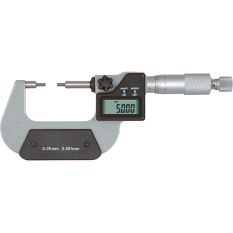 Bügelmessschraube mit abgesetzten Messflächen 25-50mm und Ablesung 0,001mm-Beschreibung lesen