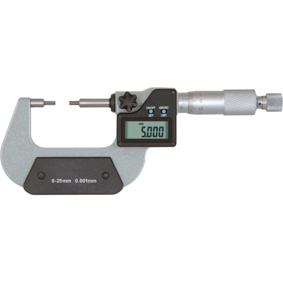 Bügelmessschraube mit abgesetzten Messflächen 25-50mm und Ablesung 0,001mm-Beschreibung lesen