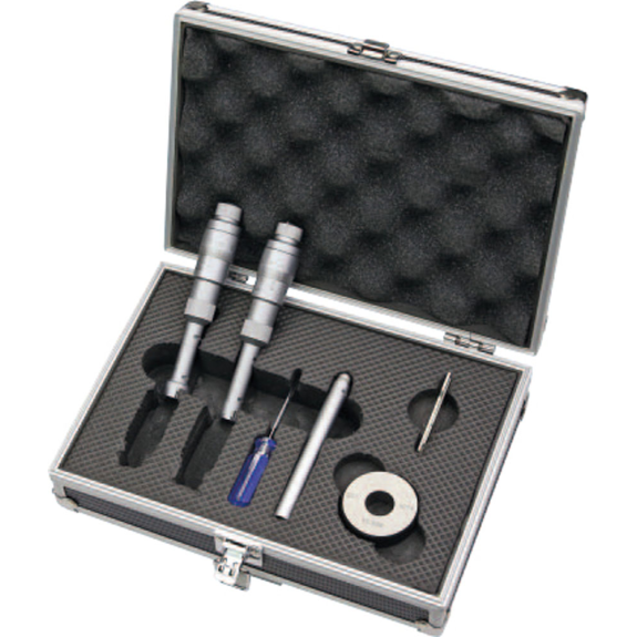 Jeu de micromètres internes à trois points adaptés à la mesure de trous borgnes de 12,0 à 20,0 mm et avec extensions de 100 x Ø 11,7 mm-Leggi tutto