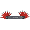 Düsenlehren mit Stahlstiften Maß 0,45-1,5mm (20 Stück) Düsenlehren mit Stahlstiften Maß 0,45-1,5mm (20 Stück)