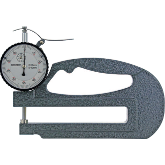 Dicken-Messgerät mit Anlifthebel 0-10mm und Ausladung 120mm, Messflächen gewölbt-Beschreibung lesen