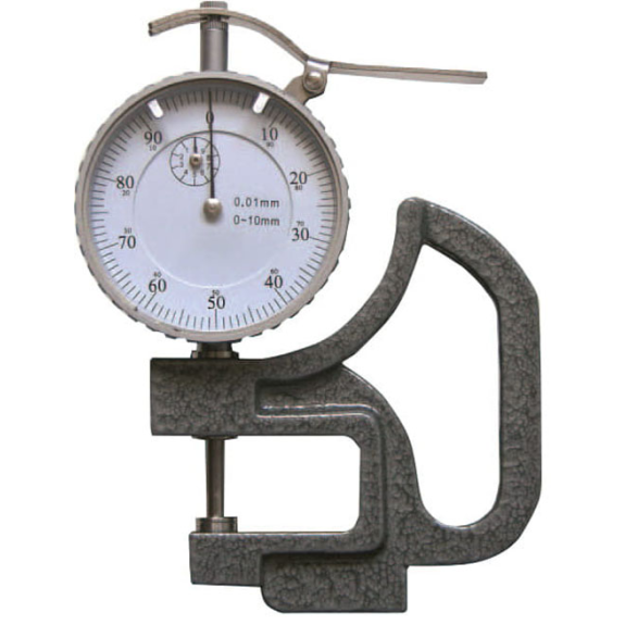 Dicken-Messgerät mit Anlifthebel 0-10mm und Ausladung 30mm, Messflächen gewölbt-Beschreibung lesen