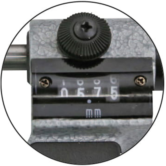 Digital Rohrwanddicken-Messschraube 0-25mm und Messflächen ballig+flach mit HM-Messflächen-Beschreibung lesen