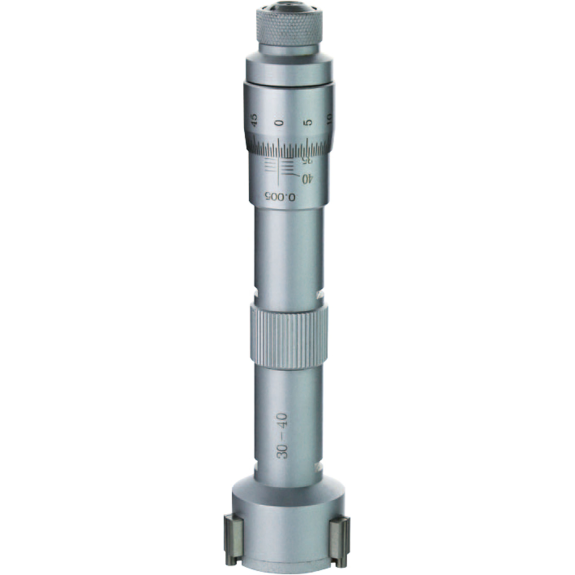 Dreipunkt-Innenmessschraube geeignet zur Messung von Sacklochbohrungen 30-40mm und mit Verlängerung 150xØ16,7mm-Beschreibung lesen