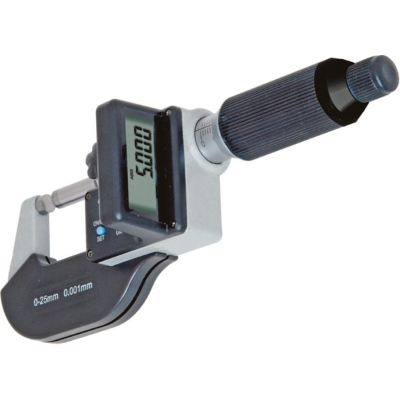 Bügelmessschraube zur Messung von Blechdicken 0-25mm mit Ablesung 0,001mm-Beschreibung lesen