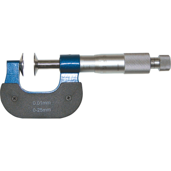 Bügelmessschraube mit Tellermessfächen 0-25mm und Tellermessflächen Ø20mm-Beschreibung lesen