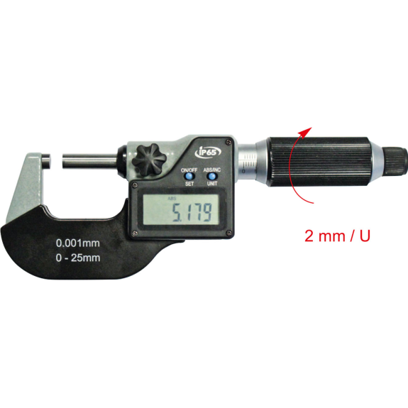 Micromètre extérieur avec pas de broche de 2 mm 0-25 mm-Leggi tutto
