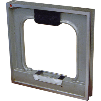 Präzisions-Rahmen-Wasserwaage mit prismatischer Sohle und Längs- und Querlibelle 300x300mm und Ablesung 0,02mm-Beschreibung lesen